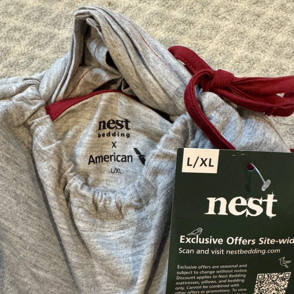 NEST Pajamas Gray with red trim